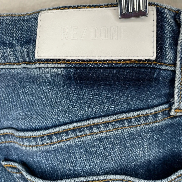 Re/Done 90's High Rise Ankle Crop Blue Jeans in Mid 70s Color Size 28 - Picture 9 of 12